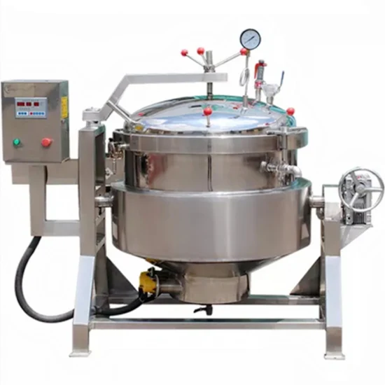 Electric Gas Pressure Cooker Machinery High Viscosity Food Processing Cooking Pot
